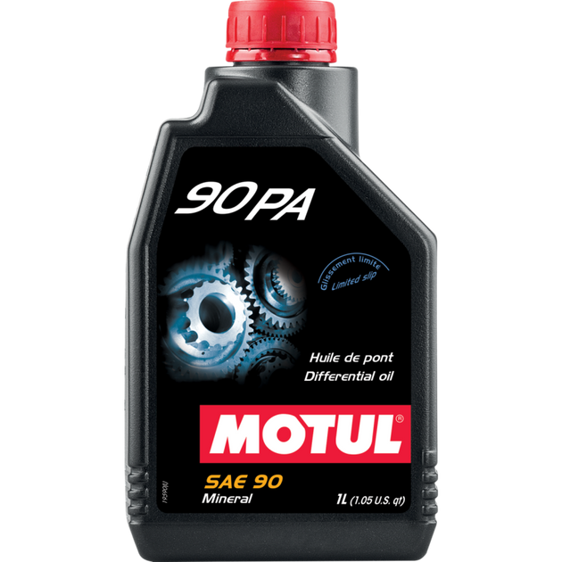 Motul 90 PA 1L gear oil for limited slip differentials, high-performance EP lubricant for automotive gear systems.