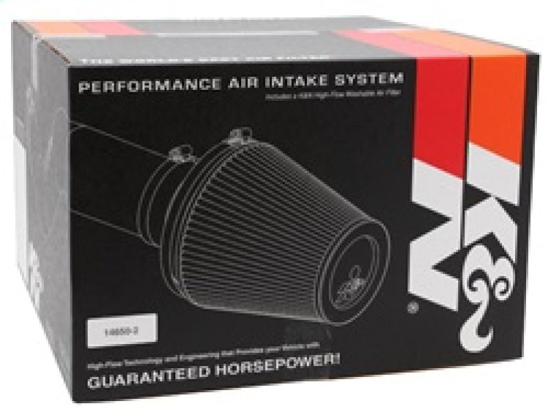 K&N Engineering cold air intake for 10 Camaro 3.6L V6 Typhoon Intake system, showing the high-performance air filter and intake tube.