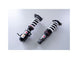 HKS Hipermax R ZN8 coilover kit installed on a vehicle, showcasing adjustable suspension components and branding details.
