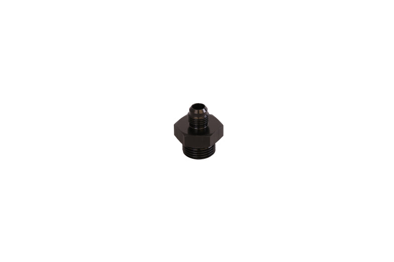 Aeromotive ORB-10 to AN-06 male flare reducer fitting showing metal fittings and threaded connections.