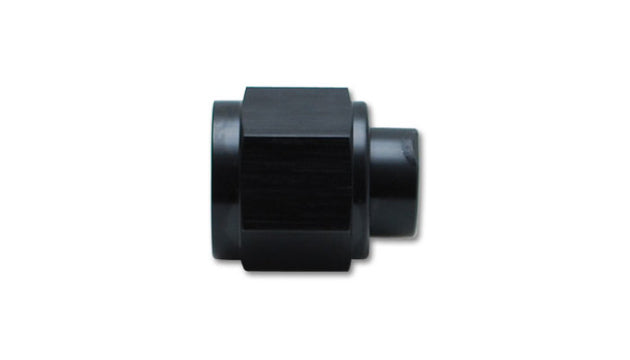 Vibrant -10AN Aluminum Flare Caps fitting, black anodized, designed for secure sealing of flare fittings in automotive and performance applications.