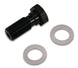 Vibrant 3/8 inch banjo bolt fitting with 24 thread size and 23mm length, showing the metal bolt with threaded end.