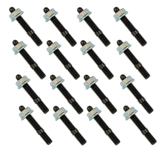 Moroso Ford Coyote 5.2L/Voodoo oil pan stud kit showing metal studs and fittings for engine assembly.