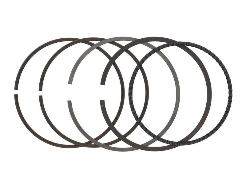 Wiseco piston ring set with 84.25mm diameter, 1.0x1.2x2.8mm thickness, showing the metal rings on a white background.