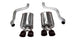Black CORSA Performance axle-back exhaust for 2009-2013 Chevrolet Corvette C6 6.2L V8, showing the polished tips and piping.