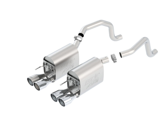 Borla Catback ATAK exhaust system for Chevy Corvette C6 6.2L V8 coupe and convertible, with aggressive dual exhaust tips.