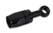 Vibrant black aluminum -10AN banjo hose end fitting for M14 or 9/16 inch banjo bolt, used in automotive fluid connections