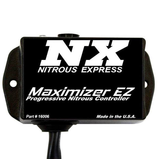 Nitrous Express Maximizer EZ progressive nitrous controller device for automotive performance, shown in the image.