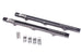 Radium Engineering GM LS7 engine fuel rails in black with metal fittings, designed for high-performance fuel delivery.