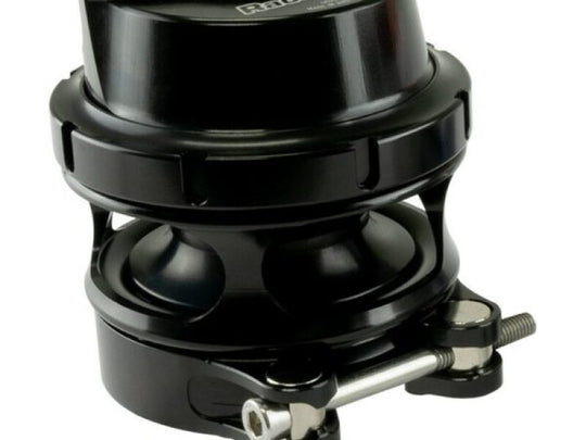 Turbosmart RacePort Female GenV Sleeper blow off valve with no weld flange, featuring a sleek metal body and adjustable fittings.