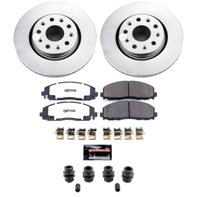 PowerStop Z36 coated brake kit for 2020-2025 Jeep Gladiator front truck and tow brakes, performance brake components.