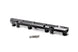 Radium Engineering VW/Audi EA888 fuel rail for port injection, shown in black with metal fittings and mounting hardware.