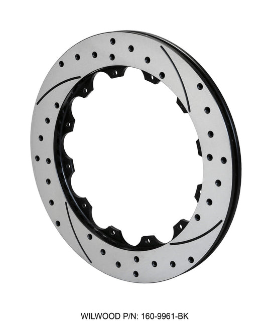 Wilwood SRP48 iron 2-piece brake rotor with black drill finish, 12.88-inch diameter, 12 on 8.75-inch bolt pattern, right-hand side