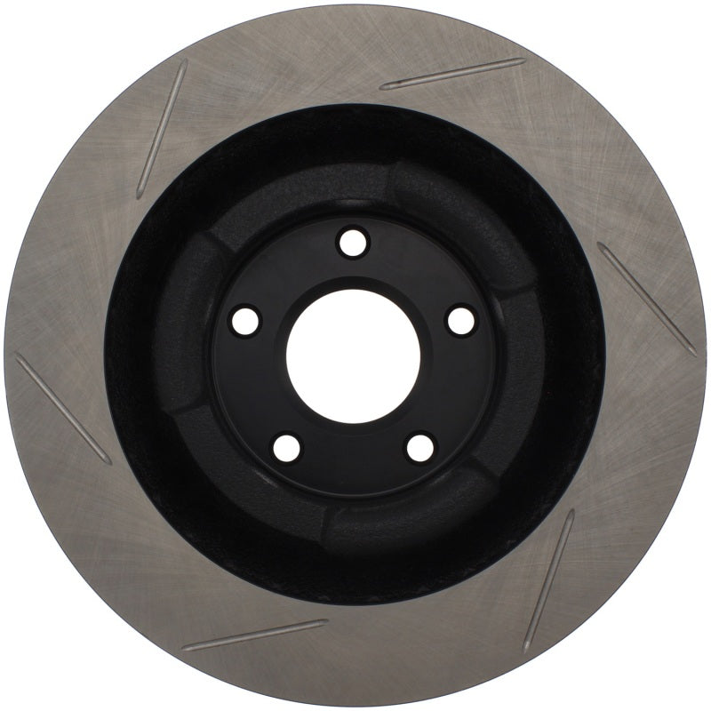 StopTech Power Slot front right slotted brake rotor for Chevrolet Corvette 2006-2010, high-performance automotive brake component