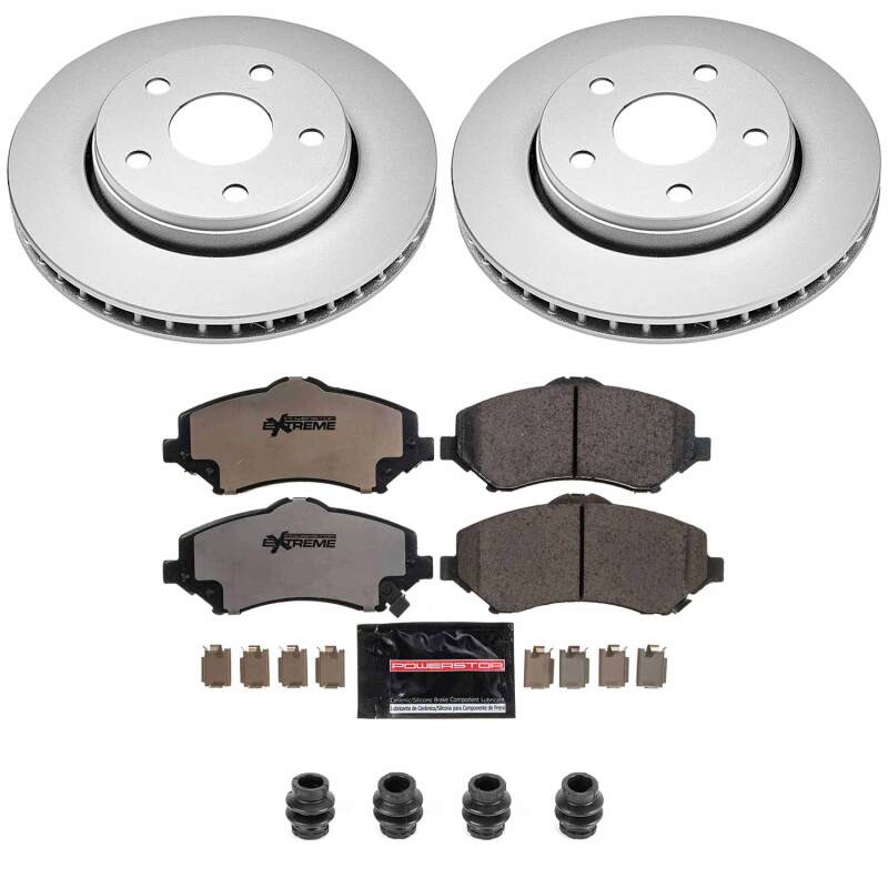 PowerStop Z36 brake kit for Jeep Wrangler 2007-2017 front performance truck and tow brakes with coated components.