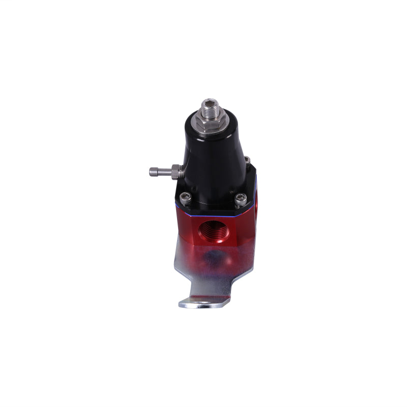 Aeromotive universal bypass fuel pressure regulator with 3 ports and 3/8 inch NPT connections, designed for automotive fuel systems.