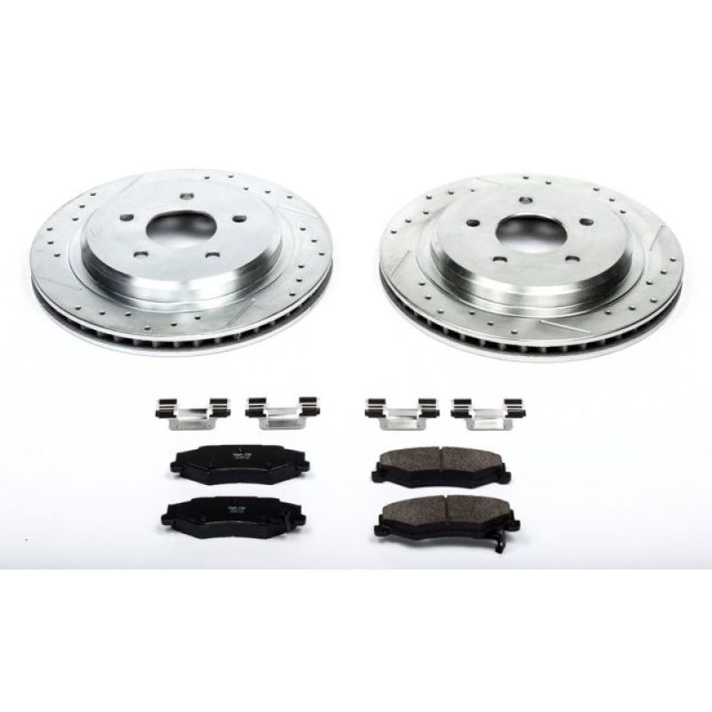 PowerStop Z23 Evolution Sport rear brake kit for 2004-2009 Cadillac XLR, includes performance brake pads and rotors