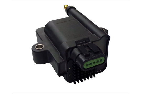 Haltech High Output IGN-1A Inductive Ignition Coil with built-in ignitor, plug, and pins for upgraded ignition systems.