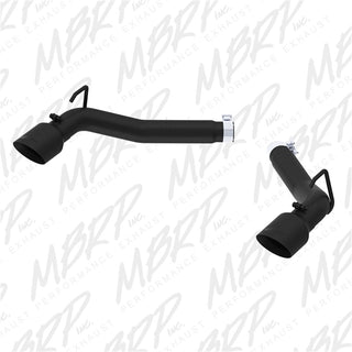 MBRP black coated axle back muffler delete for Chevrolet Camaro V8 6.2L 2010-2015, showing the exhaust tip design