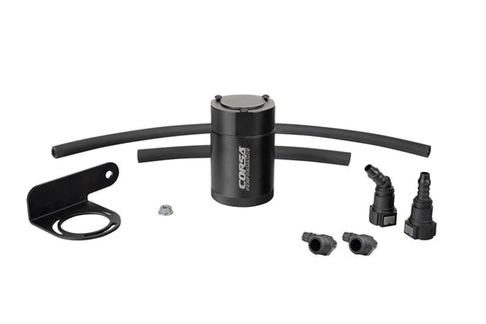 CORSA Performance aluminum oil catch can for 2019-2025 Silverado, Sierra, Tahoe, Suburban, Yukon, and Denali trucks.
