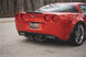 Polished CORSA Performance axle-back exhaust with 4.5-inch twin tips on a Chevy Corvette C6 Z06 or ZR1.