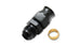 Vibrant -6AN male to 5/16 inch tube adapter fitting with brass olive insert, shown in close-up with metal and rubber components
