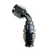 Fragola -8AN Real Street 60 Degree Black Hose End fitting for PTFE hoses, showcasing durable metal construction and precise angle.