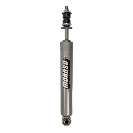 Moroso 62-67 Chevy II 3-way adjustable rear drag shock absorber showing metal body and adjustment controls.