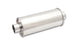 Vibrant StreetPower round muffler with 5x9x14-inch body and 3.5-inch I.D. and out diameter, shown from side angle.