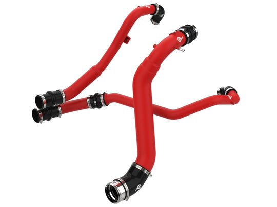 aFe BladeRunner aluminum hot and cold charge pipe kit in red for Ford F-150 V6 2.7L turbo intercooler system