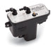 Edelbrock universal fuel sump module and tank for adjustable 255 LPH fuel system, shown with detailed metal construction.