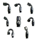 Fragola -4AN black straight hose end fitting designed for PTFE hoses, made for secure and durable connections in automotive applications.