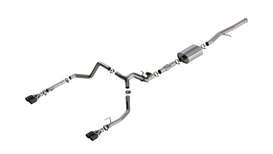 Borla 2024 Chevy Silverado 1500 6.2L V8 ATAK catback exhaust system with black anodized finish and included exhaust simulator.