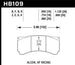 Hawk Performance racing brake pads including Hawk Alcon TA-6, AP Racing CP5060-2/3/4/5ST, and Rotora FC6 DTC-70 brake pads.