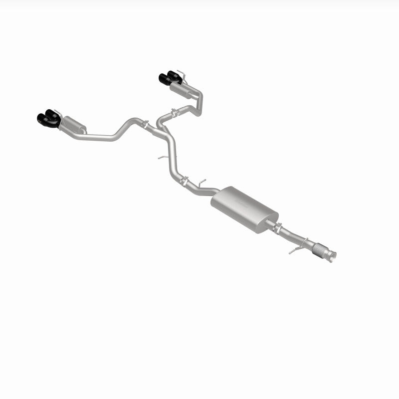 Magnaflow catback performance exhaust system for 2021 GMC Yukon V8 6.2L, featuring polished stainless steel pipes and mufflers.