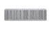 Vibrant vertical flow intercooler core, 24-inch wide, 6-inch high, 3.5-inch thick, with fins and mounting points for automotive cooling