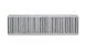 Vibrant vertical flow intercooler core, 24-inch wide, 6-inch high, 3.5-inch thick, with fins and mounting points for automotive cooling