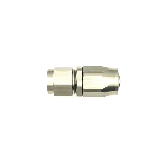 DeatschWerks 6AN female swivel straight hose end fitting for high-performance fluid connections.