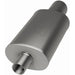 MagnaFlow stainless steel muffler with polished tip, 14x5x8 inches, featuring 2.25/4 inch inlet and outlet for vehicle exhaust system.