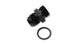 Vibrant aluminum flare to ORB adapter fitting with O-ring, 16AN to 20AN for automotive fluid connections, black finish