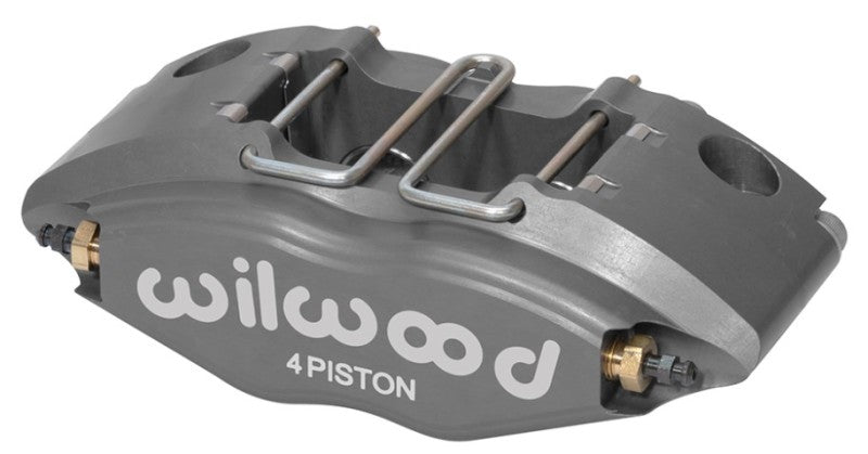Wilwood Powerlite brake caliper with 1.38-inch pistons for performance disc brakes, featuring .350 and .500-inch disc sizes.