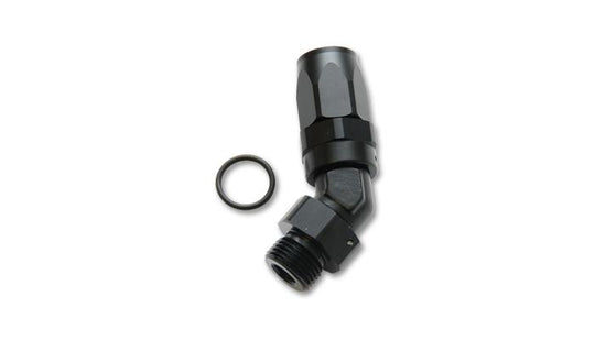 Vibrant Male -10AN 45-degree hose end fitting with 1-1/6-12 thread, used for high-performance automotive fluid connections.