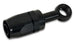 Vibrant black aluminum -8AN banjo hose end fitting with M18 banjo bolt for automotive or racing fluid connections.