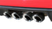 CORSA Performance Axle-Back Xtreme exhaust system with polished tips and dual exhaust pipes on a vehicle.