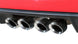 CORSA Performance Axle-Back Xtreme exhaust system with polished tips and dual exhaust pipes on a vehicle.
