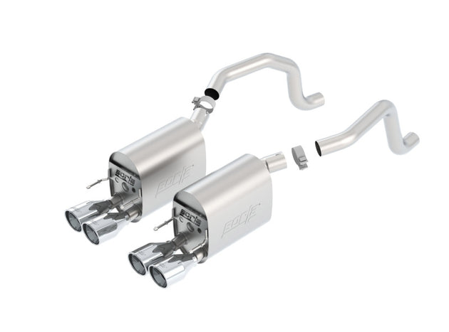 Borla axle back exhaust rear section for 2009-2012 Corvette coupe and convertible 6.2L V8 8-cylinder RWD, InS-Type II style.