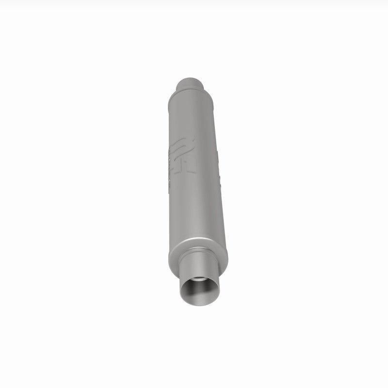 MagnaFlow Mag SS muffler with 22x4x4 inch dimensions and 2.5-inch inlet for car exhaust systems, shown in the image.
