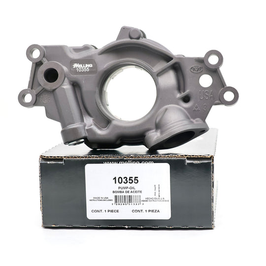 Melling Select high performance oil pump model 10355, featuring metal construction and precise engineering, for automotive engine lubrication.
