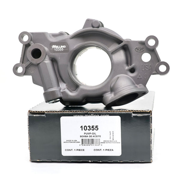 Melling Select high performance oil pump model 10355, featuring metal construction and precise engineering, for automotive engine lubrication.
