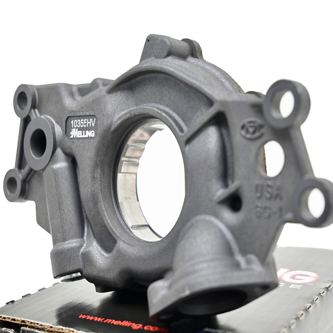 Melling 10355HV Gen IV AFM DOD oil pump for LS 5.3, 6.0, 6.2 engines, high volume and pressure, close-up view